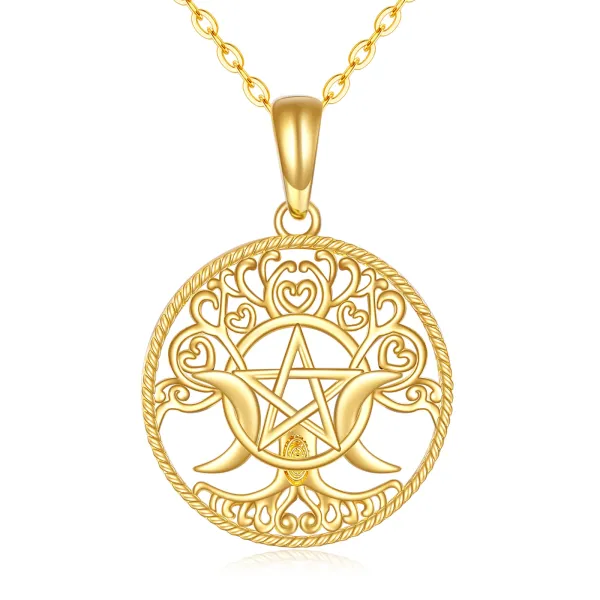 YFN Collana Con Nodo Celtico Creato Con Ciondolo Opale In Argento Sterling E 1338291